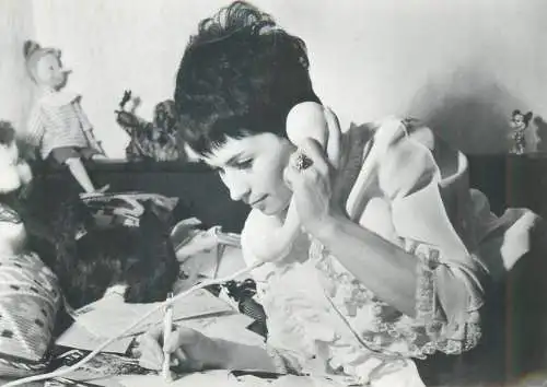Postcard movie star bulgaria actress on the phone