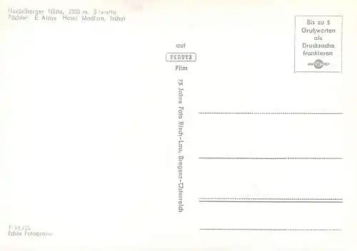 Postcard Austria Heidelberger Hutte Hotel Madlein