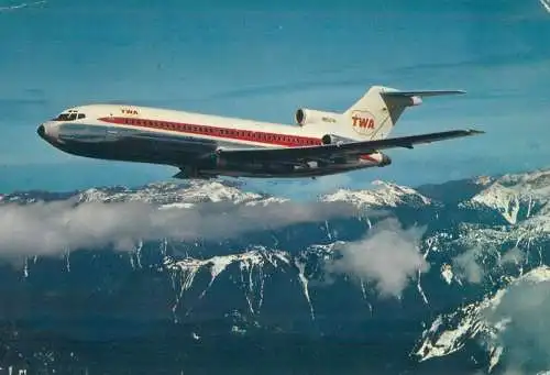 Postcard transportation Boeing 727 airplanes