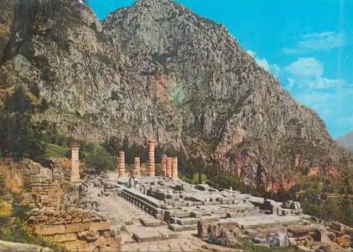 Postcard Greece Delphi Apollo's temple