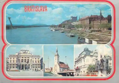 Postcard Slovakia Bratislava bridge