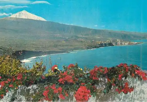 Postcard Spain > Islas Canarias > Tenerife costa del puerto de la cruz y teide