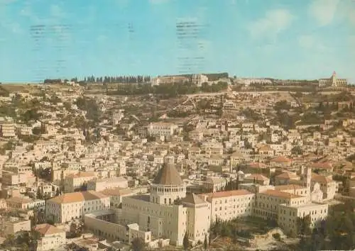 Postcard Israel Nazareth general view