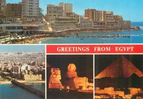 Postcard Africa Egypt sphynx pyramid