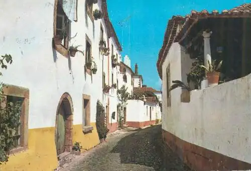 Postcard Portugal Obidos street view