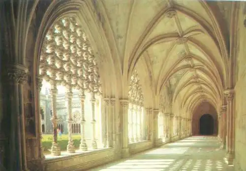 Postcard Portugal Batalha arcada e galeria du Claustro Real