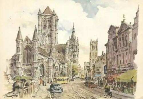 Postcard Belgium Gand cathedrale St Bavon