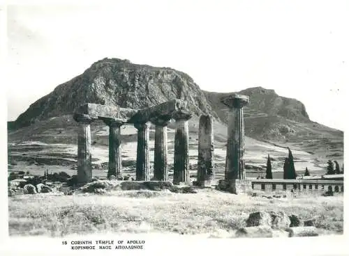 Postcard Greece Corinth temple of Apollo