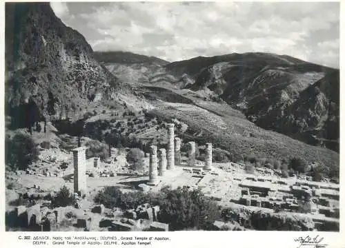 Postcard Greece Delphi mountain scene