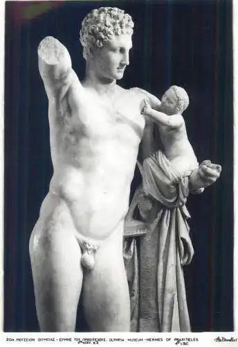 Postcard Greece Olympia museum Hermes of Praxiteles