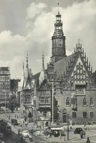 Postcard Poland Wroclaw Ratusz