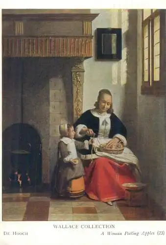 Postcard Uk England Wallace Collection painting a woman peeling apples