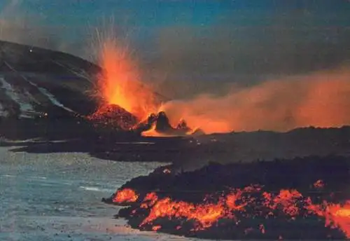 Postcard Italy Etna volcano last eruption lava landscape