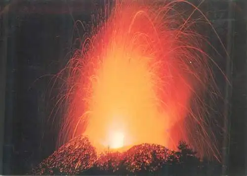 Postcard Italy Etna volcano last eruption view in the crater 1974