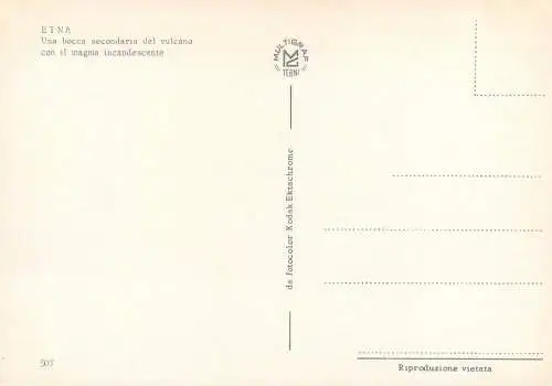Postcard Italy Etna volcano last eruption view in the crater 1974