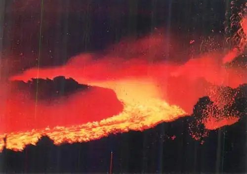 Postcard Italy Etna volcano last eruption view
