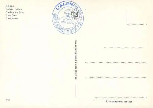 Postcard Italy Etna volcano last eruption view