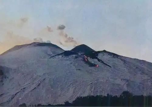 Postcard Italy Etna volcano last eruption view