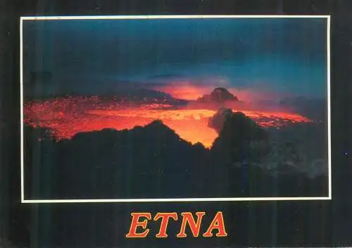 Postcard Italy Etna volcano last eruption view