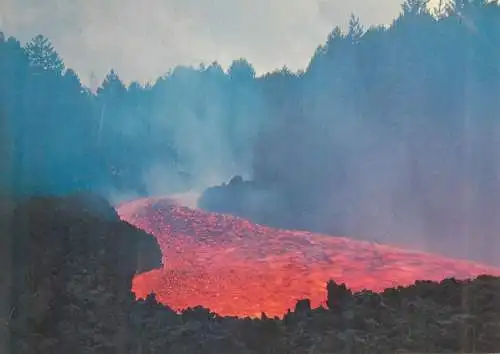 Postcard Italy Etna volcano last eruption