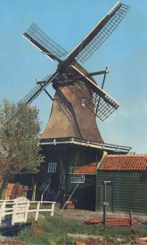 Postcard Netherlands windmill 1961
