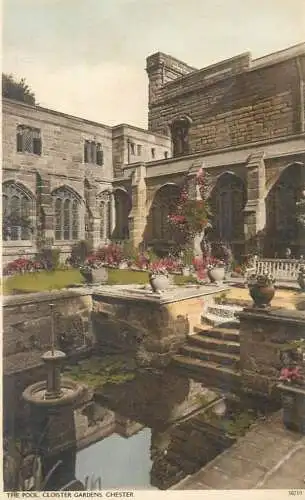 Postcard UK England Chester Cloister gardens