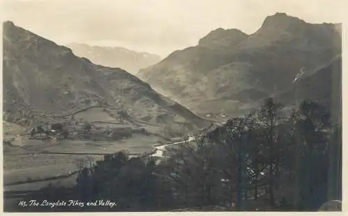 Postcard Uk England the Longdale pikes and valley