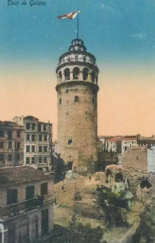 Postcard Turkey Istanbul Galata tower