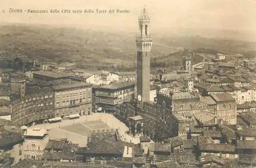 Postcard Italy Siena panorama della citta dalla torre del duomo