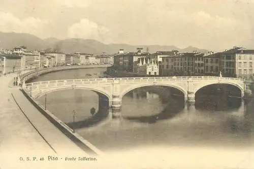 Postcard Italy Pisa Ponte Solferino