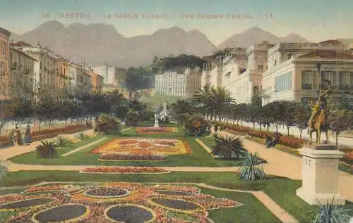 Postcard France Menton le jardin public