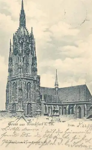 Postcard Germany Gruss aus Frankfurt dom