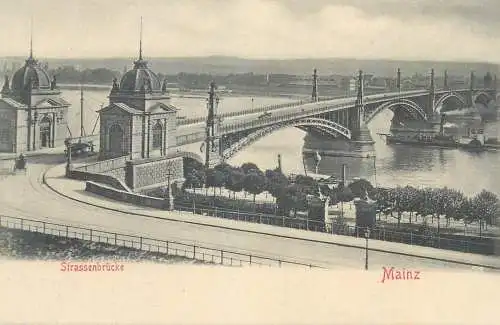 Postcard Germany Mainz Strassenbrucke
