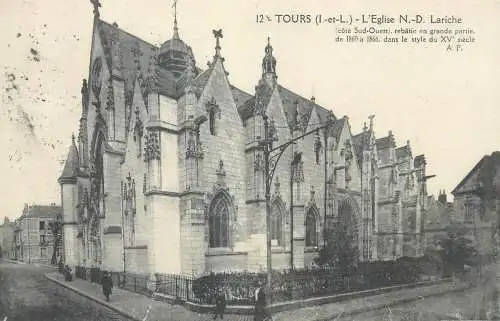 Postcard France Tours l'eglise Notre Dame Lariche