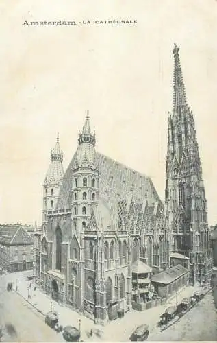 Postcard Netherlands Amsterdam cathedrale