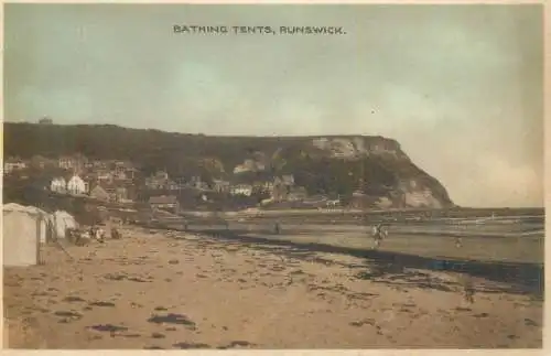 Postcard Uk England Runswick bathing tents