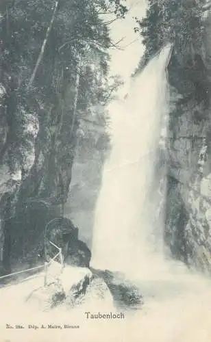 Postcard Switzerland  Taubenloch waterfall