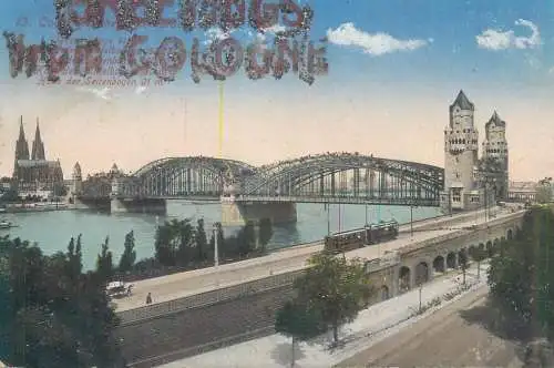 Postcard Germany Koln bridge