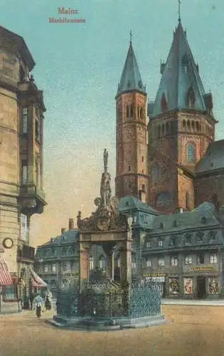 Postcard Germany Mainz Marktbrunnen