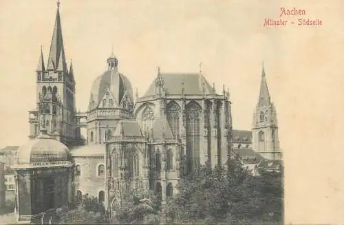 Postcard Germany Aachen munster