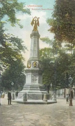 Postcard Netherlands Gravenhage monument Saxen Weims