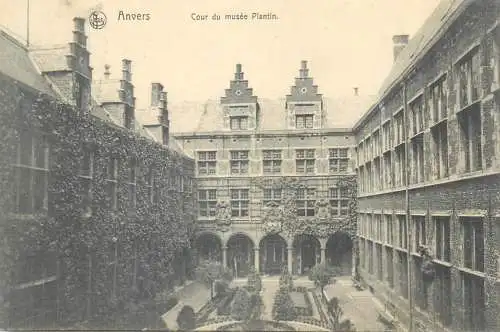 Postcard Belgium Anvers cour du musee Plantin