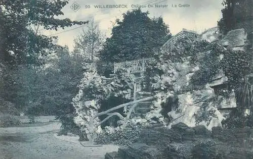 Postcard Belgium Willebroeck chateau de Naeyer la grotte