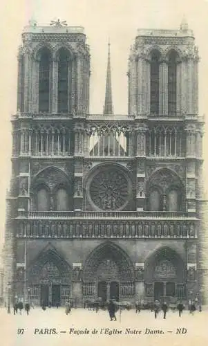 France Paris Notre Dame main facade