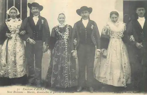 France Environs d'Auray Noce Bretonne Maries demoiselles et garcons d'honneur