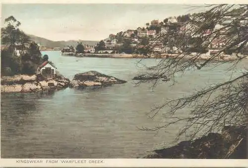 Postcard UK England Dartmouth Kingswear from Warfleet creek