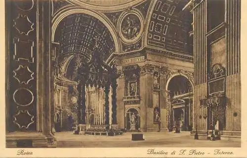 Postcard Italy Rome San Pietro basilica