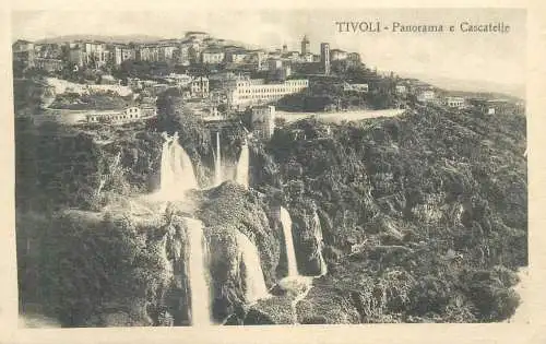 Postcard Italy Tivoli panorama e Cascatelle