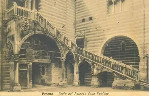 Postcard Italy Verona scala del palazzo della regione