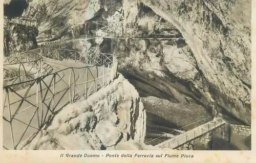 Italy Trieste area  Grotto Demaniali di Postumia Il Grande Duomo Ponte della Ferrovia sul Fiume Piuca
